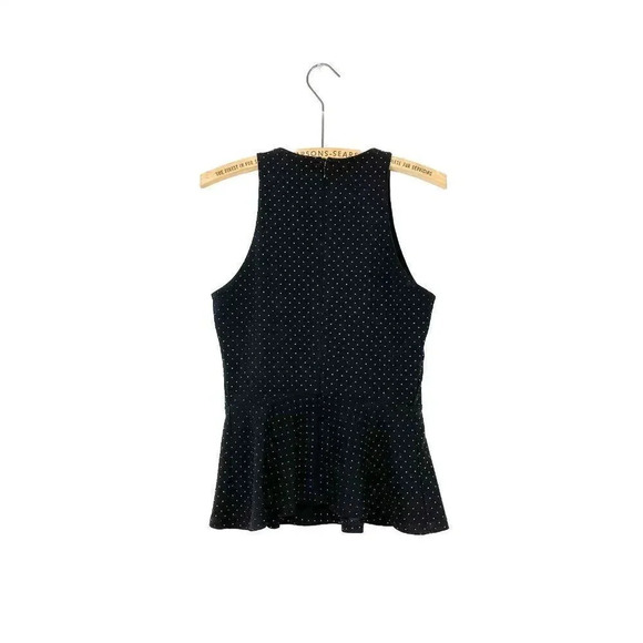 Attitude Womens Small Black Peplum Sleeveless Blouse Work Office - Picture 5 of 5